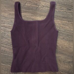 Babaton sculpt knit squareneck tank in grapevine - XS